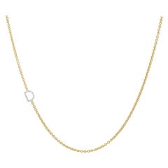 Diamond Asymmetrical Initial Necklace, D