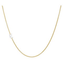 Diamond Asymmetrical Initial Necklace, E