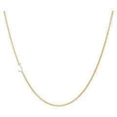 Diamond Asymmetrical Initial Necklace, J