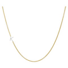 Diamond Asymmetrical Initial Necklace, K
