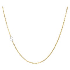 Diamond Asymmetrical Initial Necklace, S