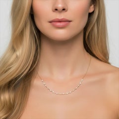 0.26ct Marquise & 0.25ct Pear Fancy Diamond 14K Yellow Gold Station Necklace