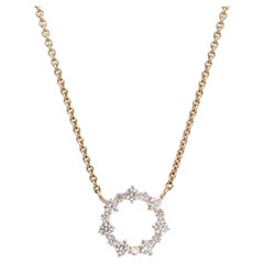 Ciondolo a forma di cerchio con diamante Ava in oro giallo 14K