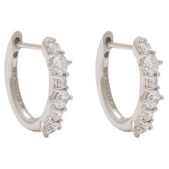 Diamond Ava Small Hoops in 14K White Gold