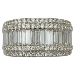 Diamond Baguette and Round Brilliant Ring in 18k White Gold