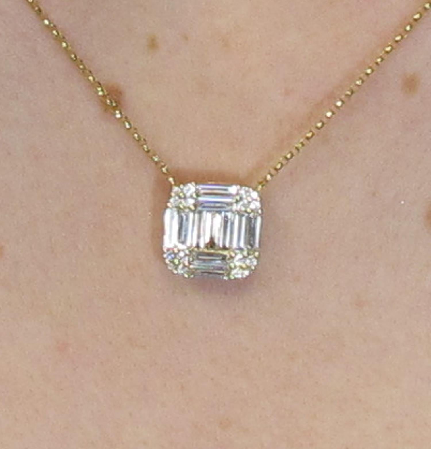 baguette diamond pendant