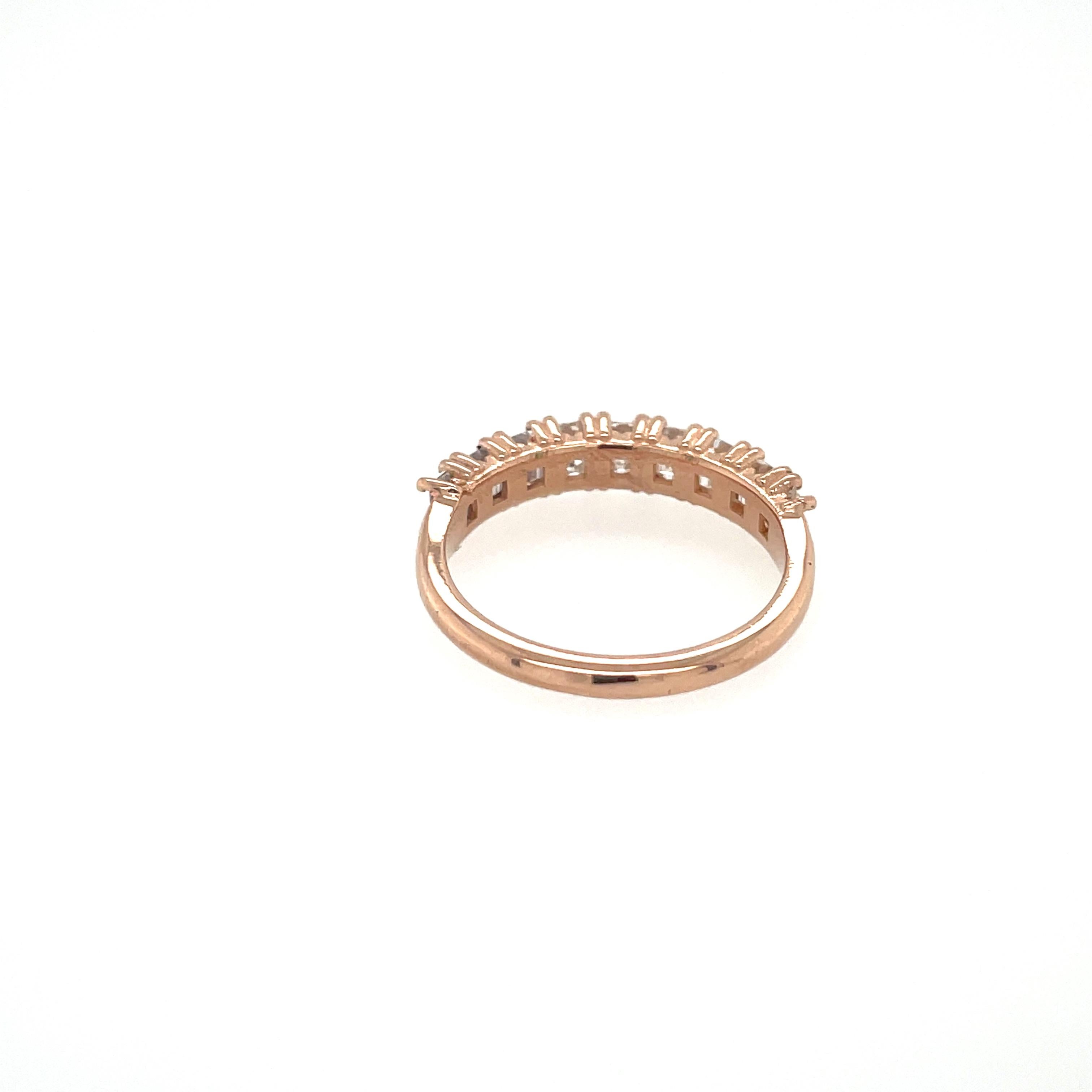 Bague en or rose avec diamants baguettes 1,30 carat Neuf - En vente à Mission Viejo, CA