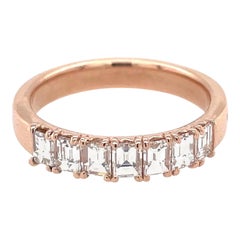 Bague en or rose avec diamants baguettes 1,30 carat