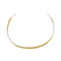 Diamond Baguette Choker Necklace in 18 Karat Yellow Gold