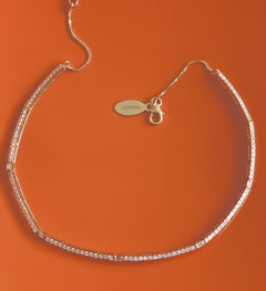 Diamond Baguette Choker Necklace in 18 Karat Yellow Gold