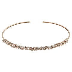 Diamond Baguette Choker Necklace Made In 18k Gold