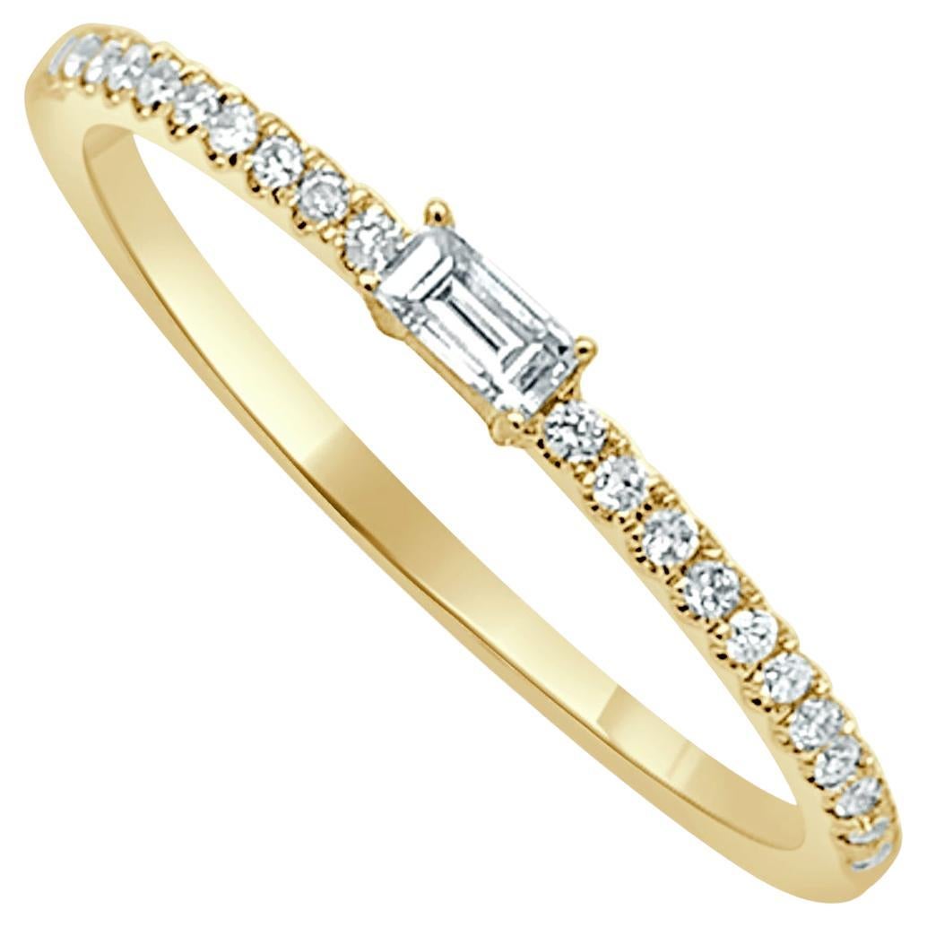 Diamond Baguette-Cut Stackable Band Ring