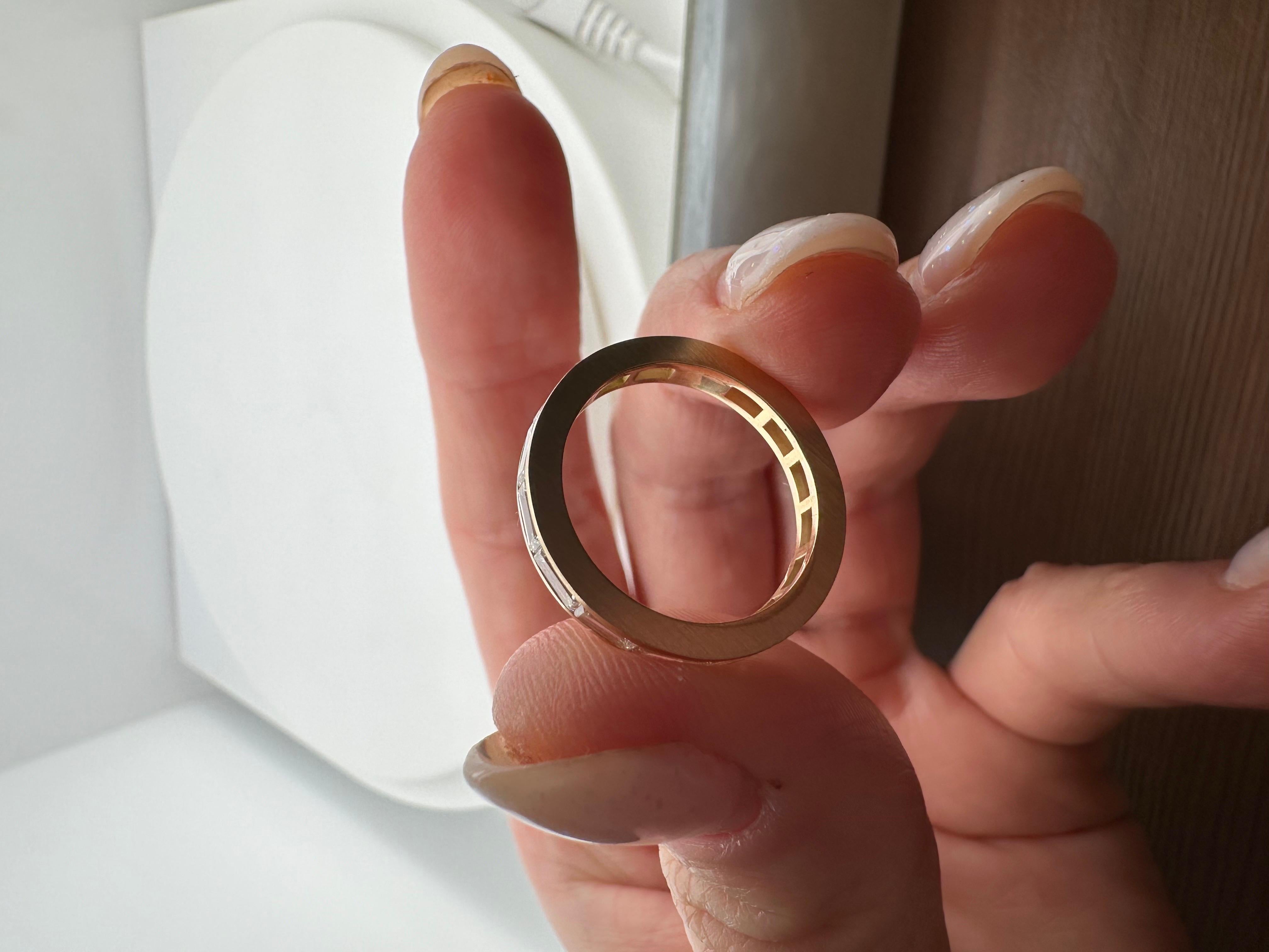 Diamond baguette eternity ring 18KT yellow gold eternity ring  For Sale 5