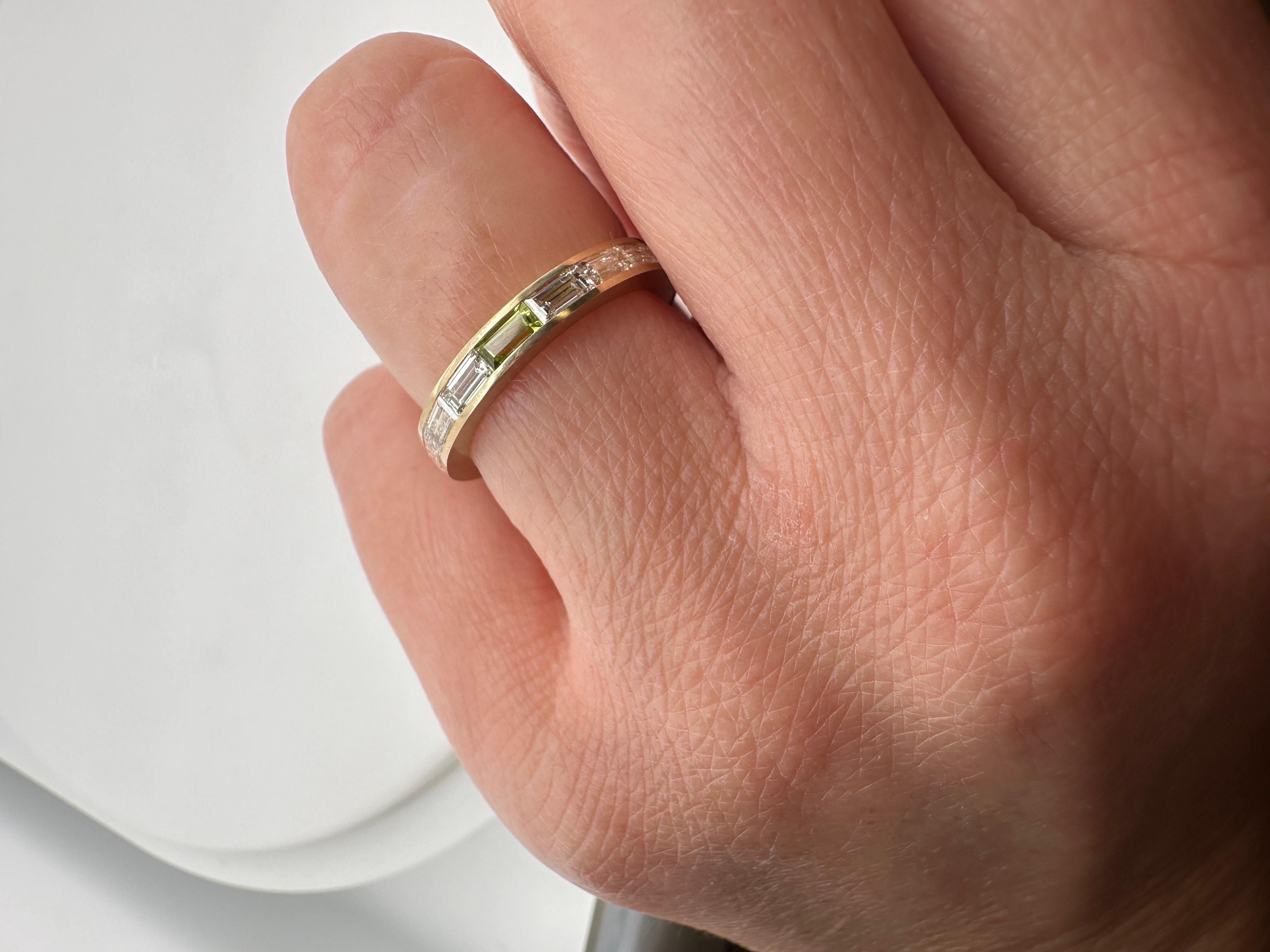 Diamond baguette eternity ring 18KT yellow gold eternity ring  For Sale 6