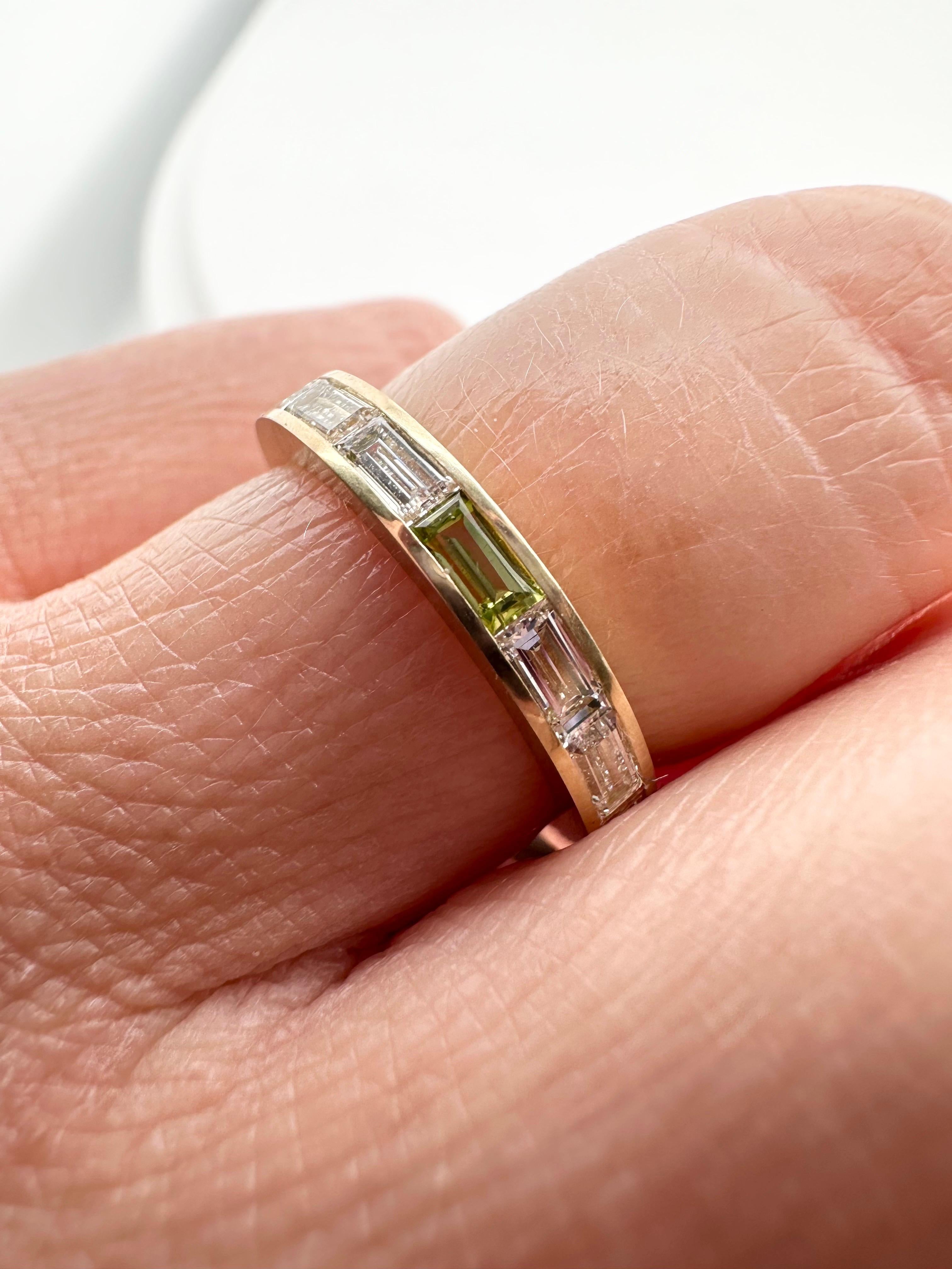 Diamond baguette eternity ring 18KT yellow gold eternity ring  For Sale 1