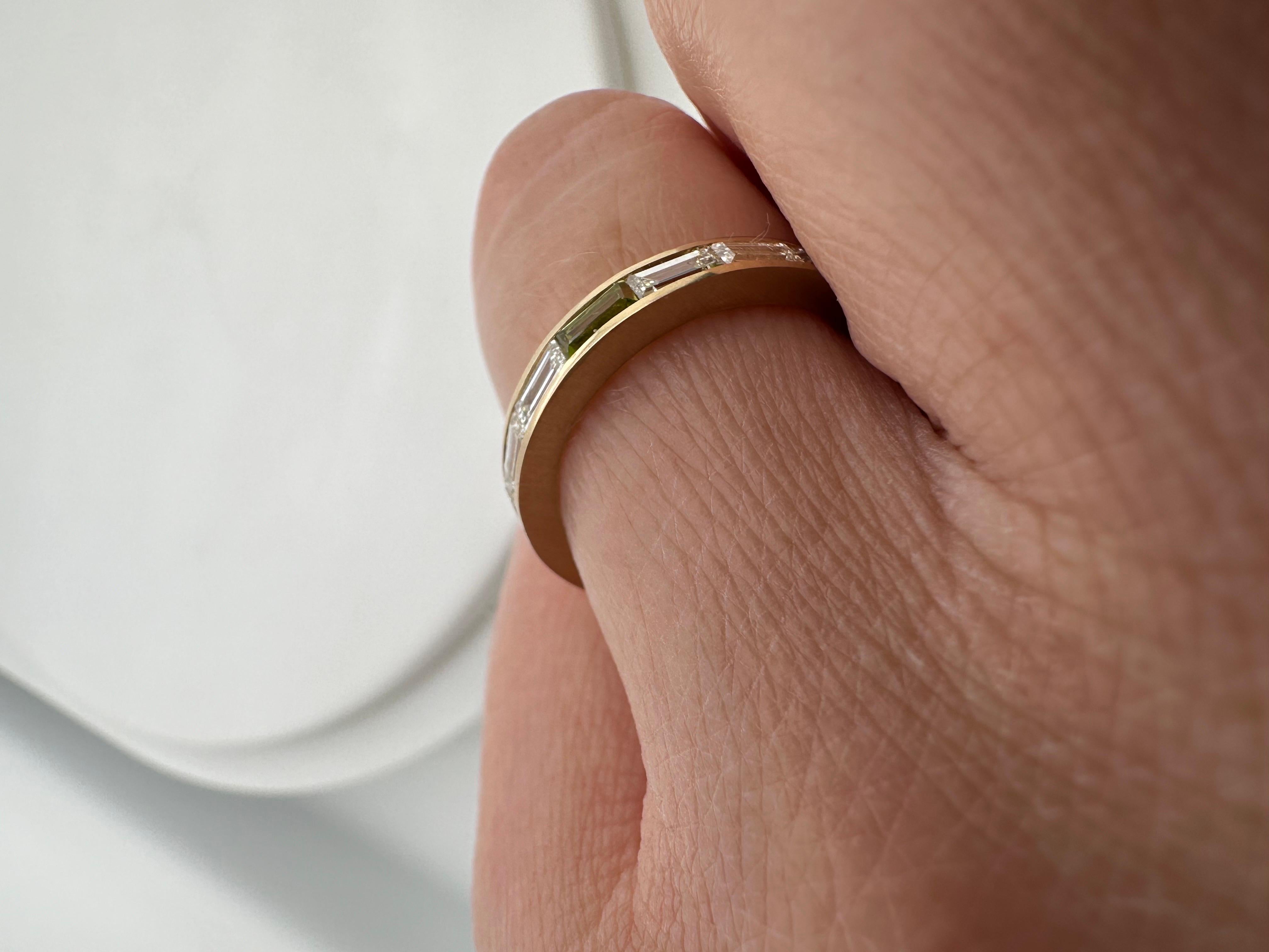 Diamond baguette eternity ring 18KT yellow gold eternity ring  For Sale 2