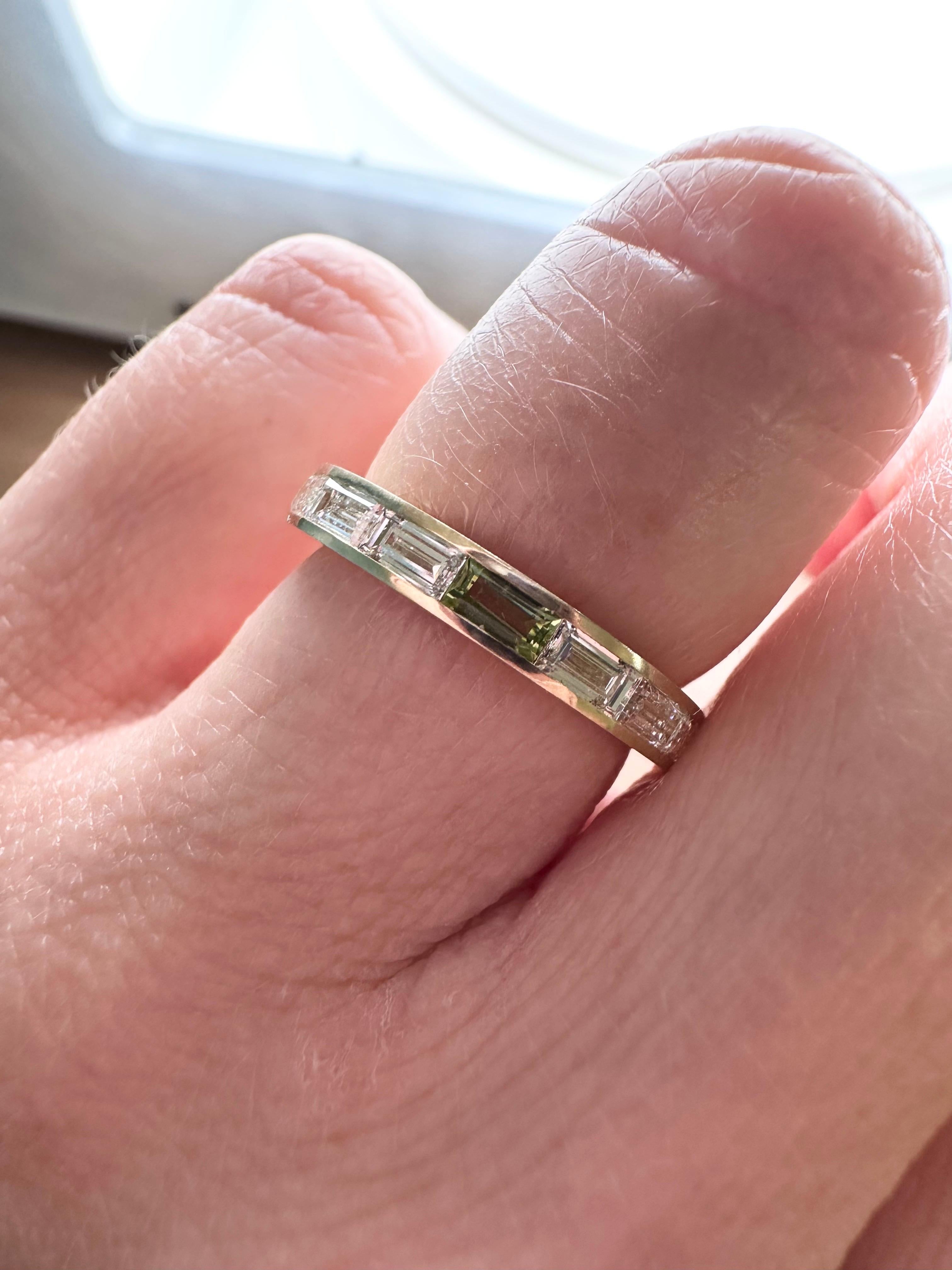 Diamond baguette eternity ring 18KT yellow gold eternity ring  For Sale 4