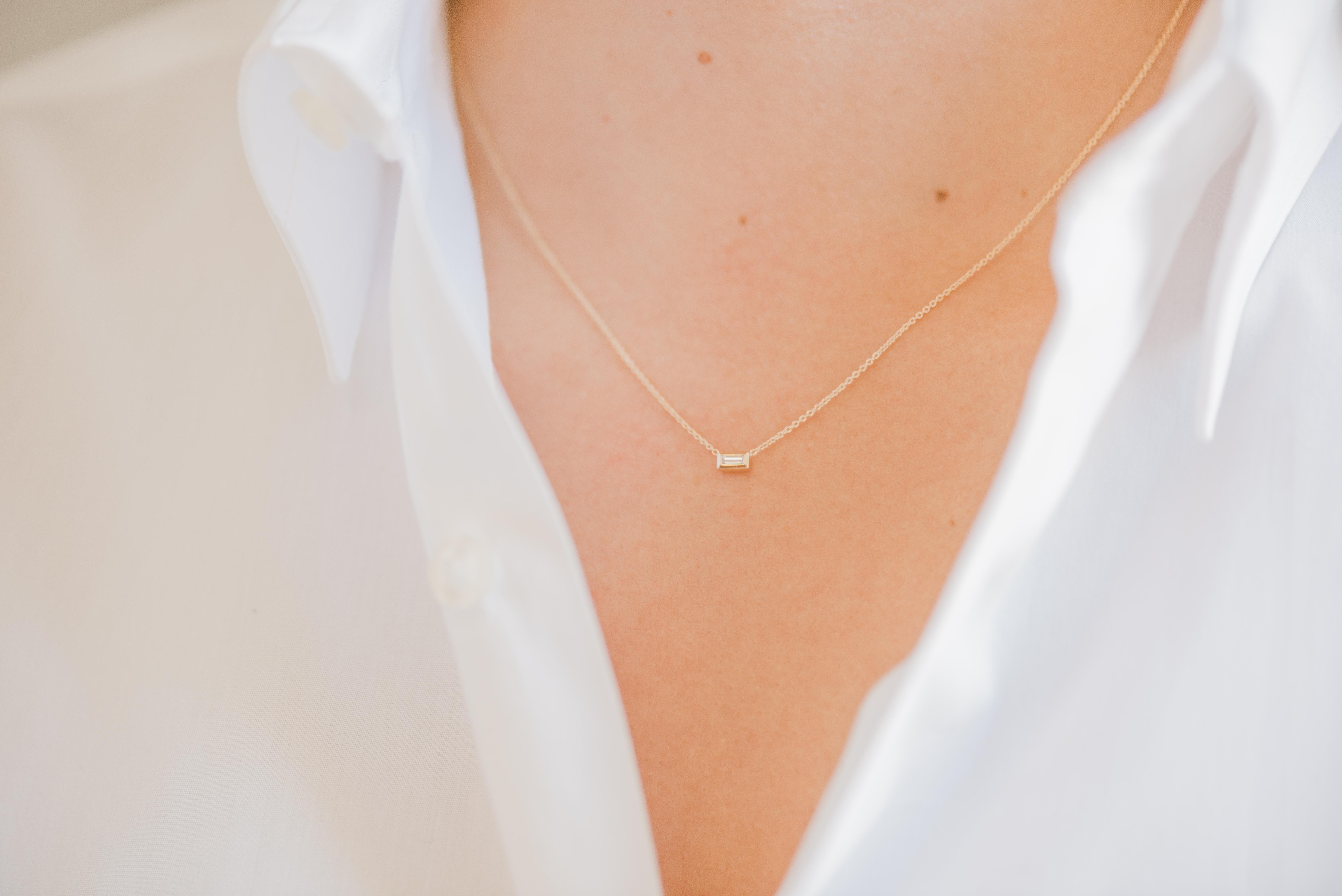 baguette diamond necklace