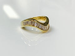 Diamond Baguette Ring in Yellow Gold