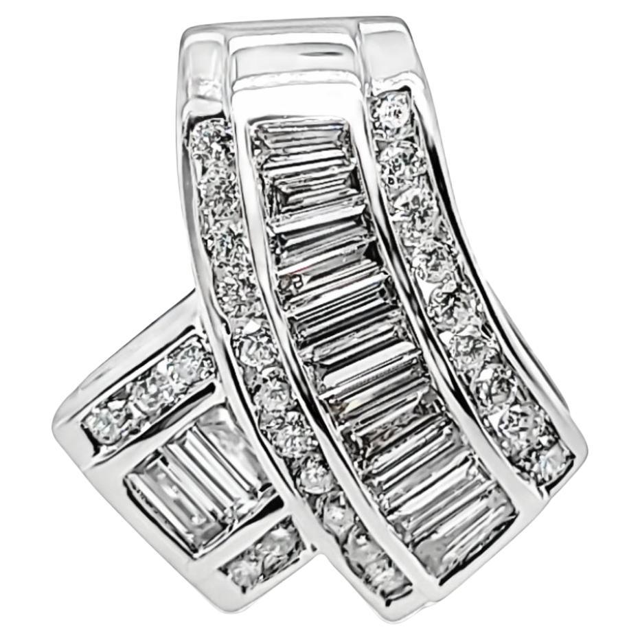 .82 Carat Diamond White Gold Slide Pendant Necklace For Sale at 1stDibs