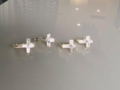 Diamond Baguettes Cross Huggie Large