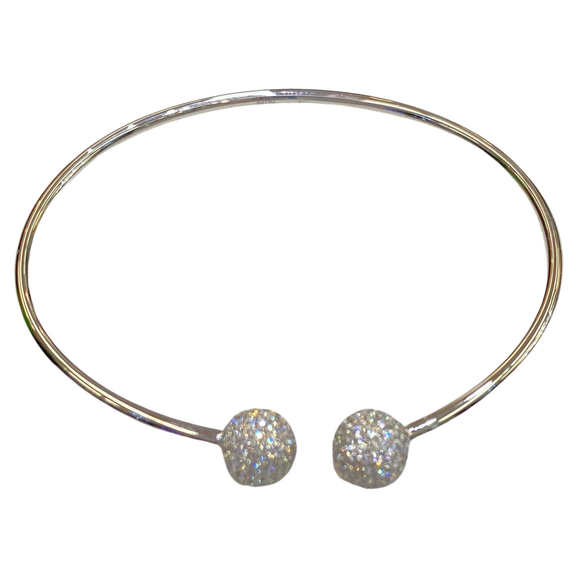 Diamond ball bangle bracelet 18kw 1.80ct  