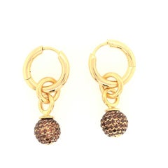 Diamond Ball Drop Earrrings Made in 18k Gold