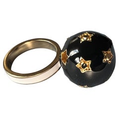 Anello Diamond Ball con smalto nero J DAUPHIN