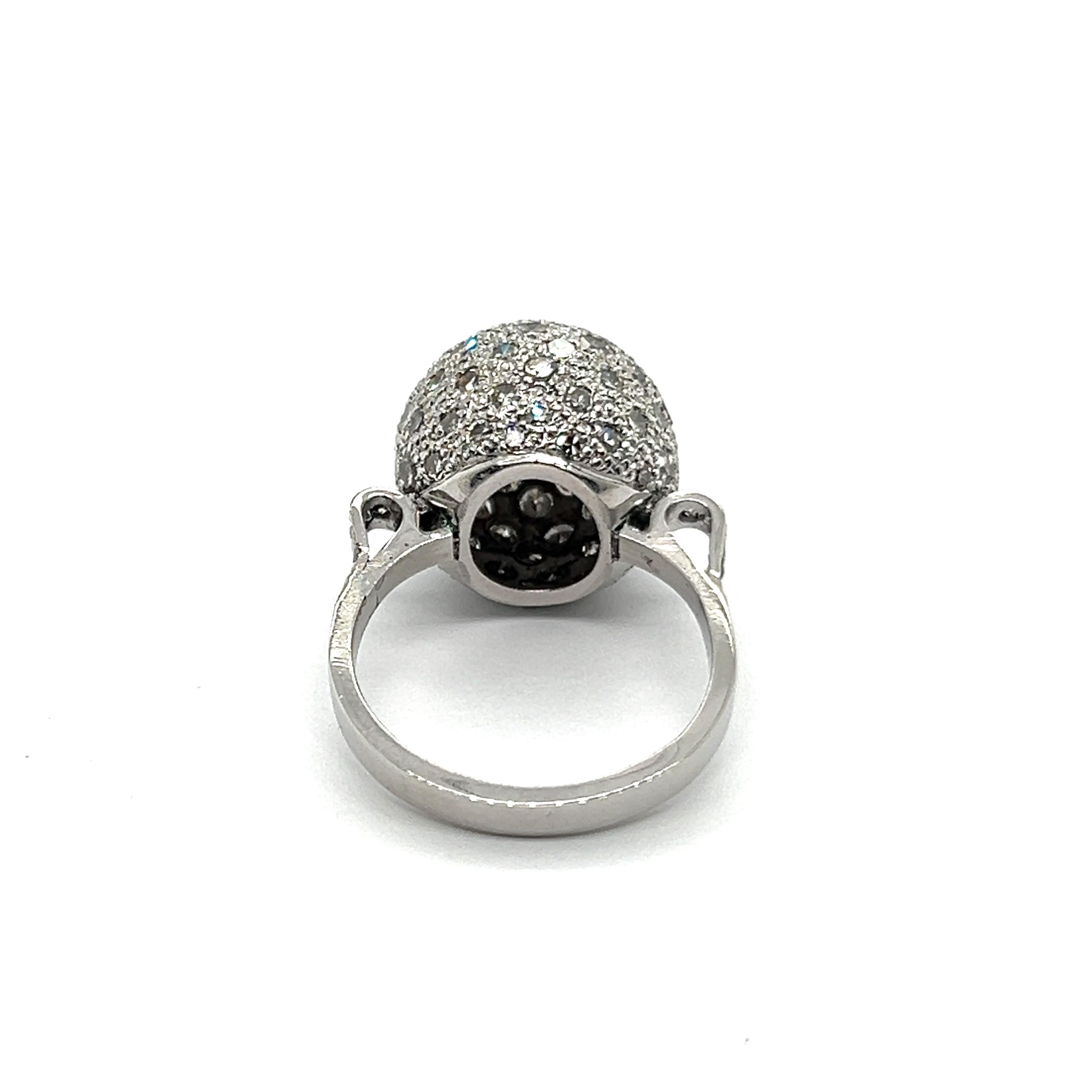 Anello Ball and Ball con diamanti in oro bianco da 18 carati in vendita 6