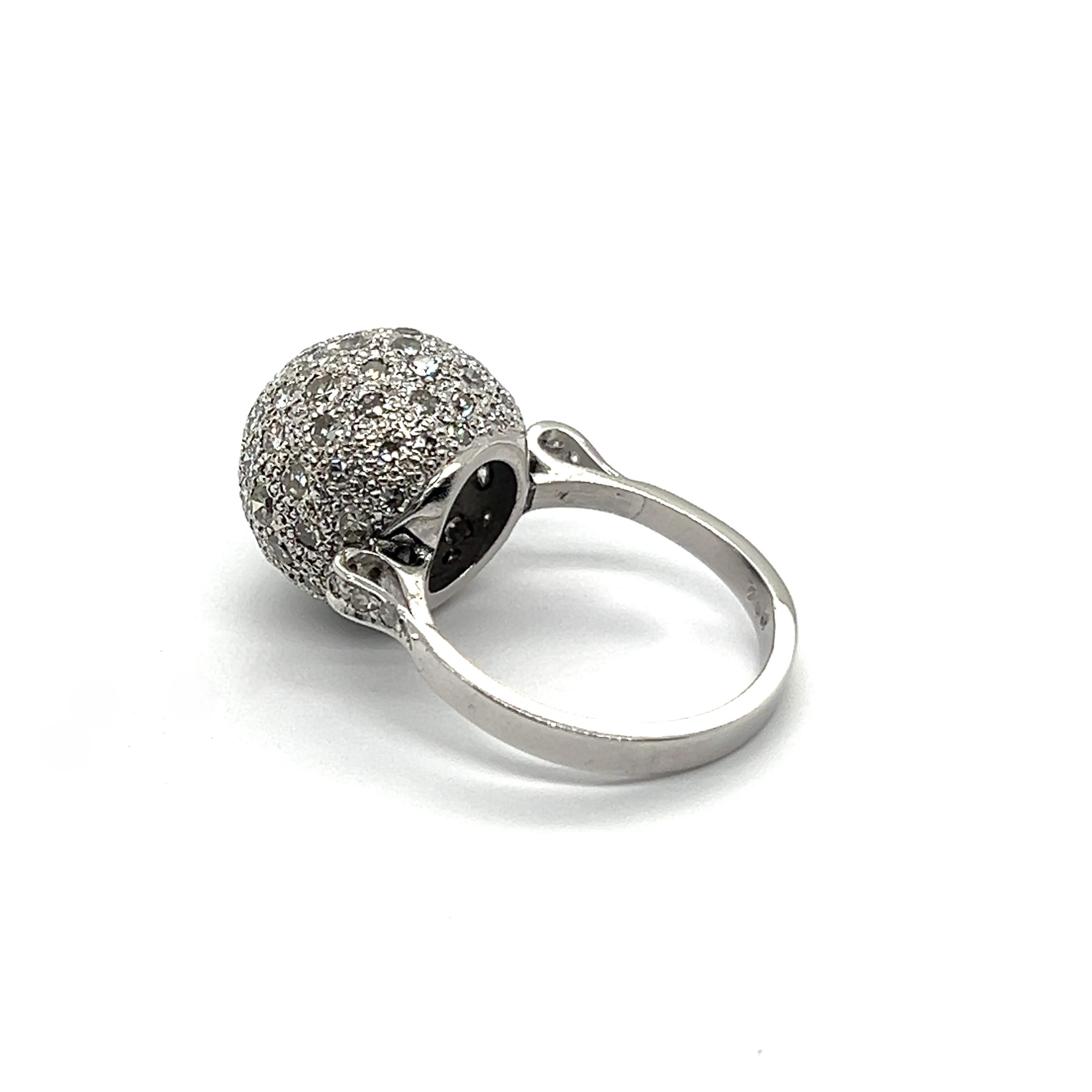 Anello Ball and Ball con diamanti in oro bianco da 18 carati in vendita 3