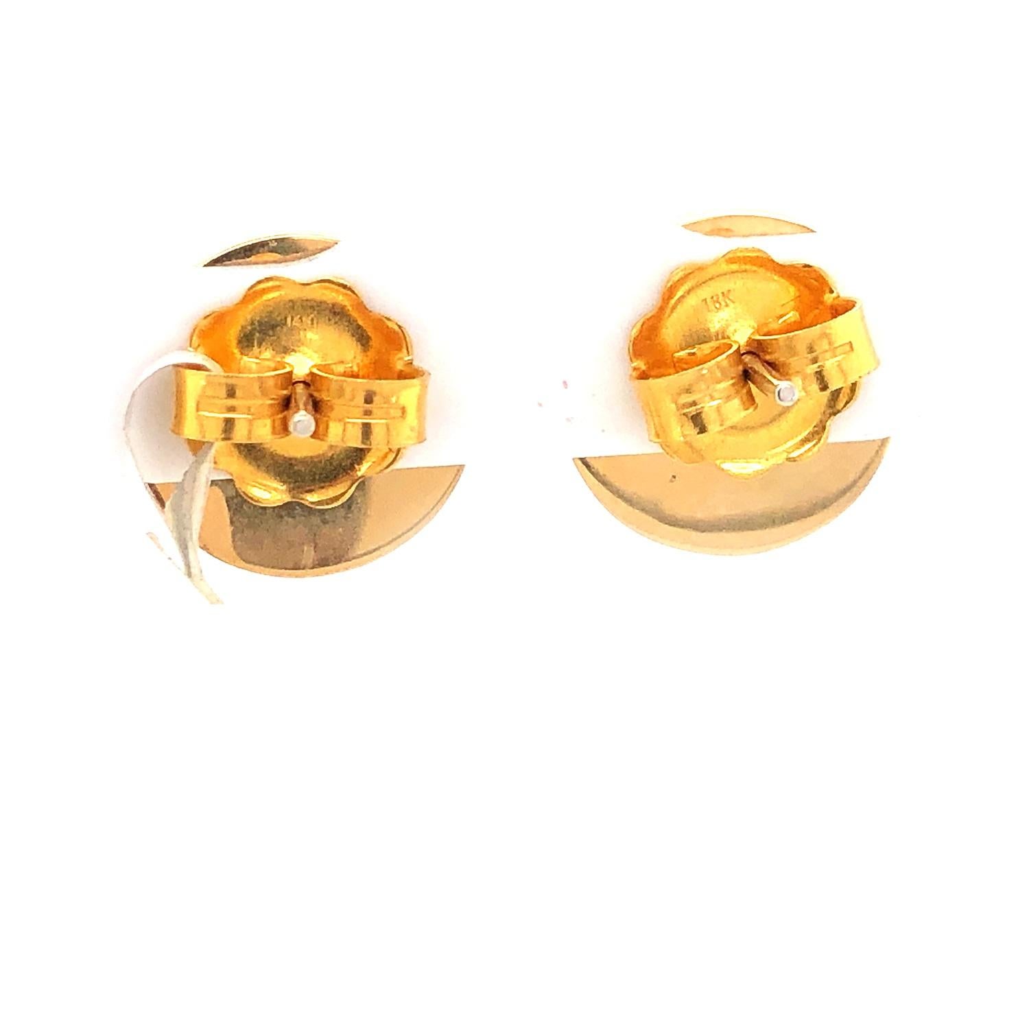 Diamant-Kugel-Ohrstecker aus 18 Karat Gold mit Liebesgravur (Gemischter Schliff) im Angebot