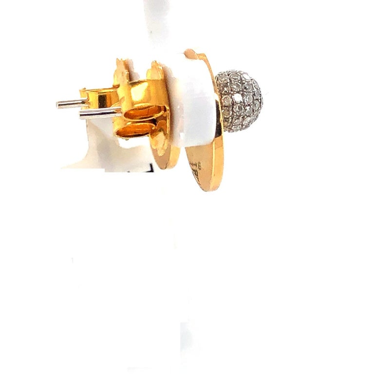 Diamond Ball Stud Earring Made in 18k Gold With Love Always Engraving