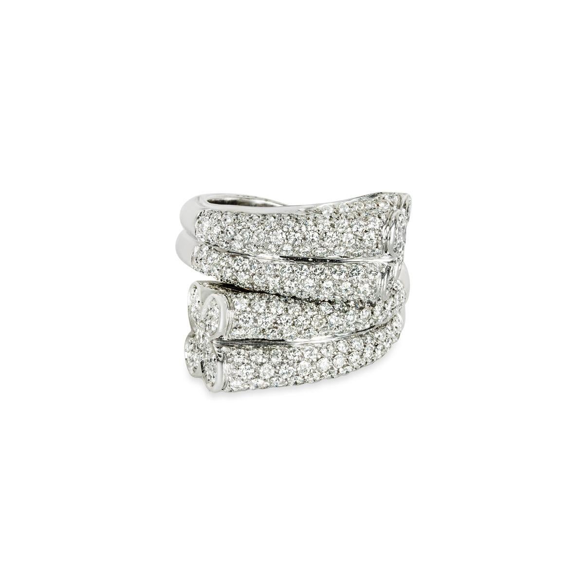 Diamant-Bambus-Stil Ring 2,44 Karat (Rundschliff) im Angebot