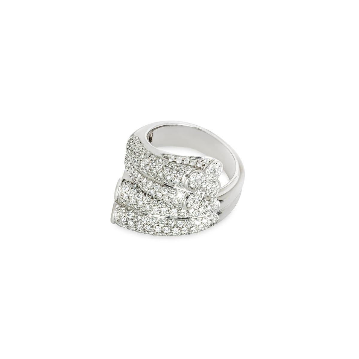 Diamant-Bambus-Stil Ring 2,44 Karat im Zustand „Hervorragend“ im Angebot in London, GB