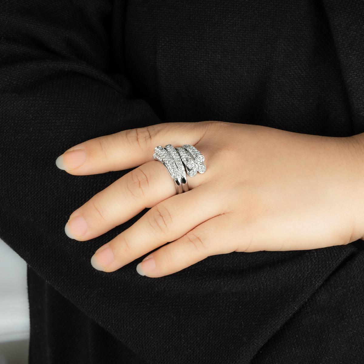 Diamant-Bambus-Stil Ring 2,44 Karat für Damen oder Herren im Angebot