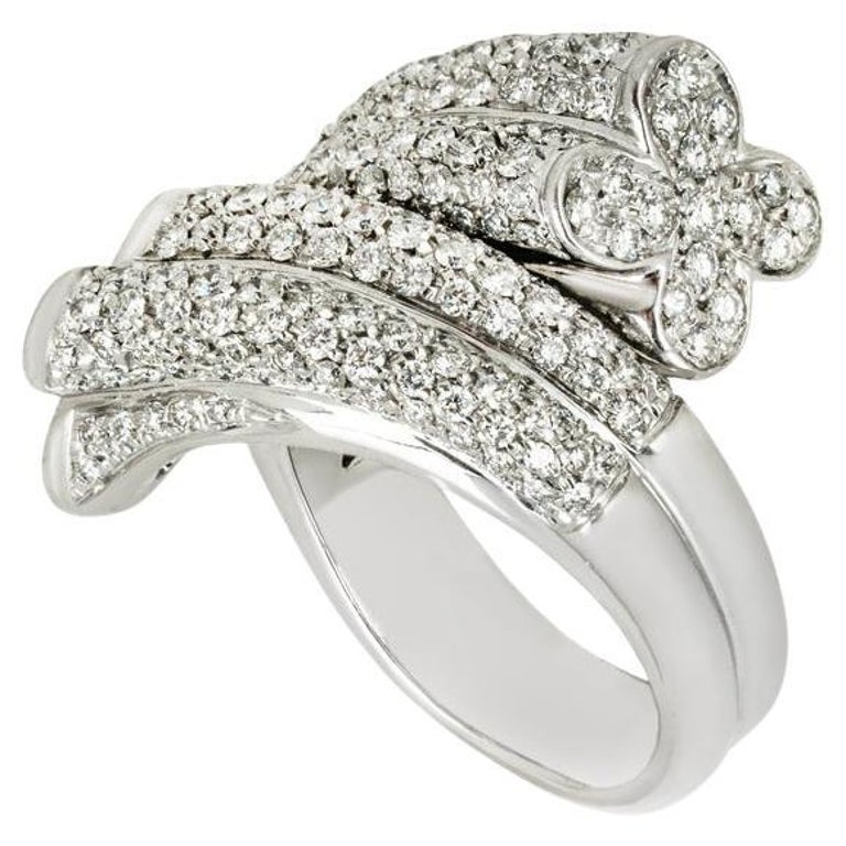 Diamond Bamboo Style Ring 2.44 Carat For Sale at 1stDibs | bamboo diamond  ring, bamboo engagement ring