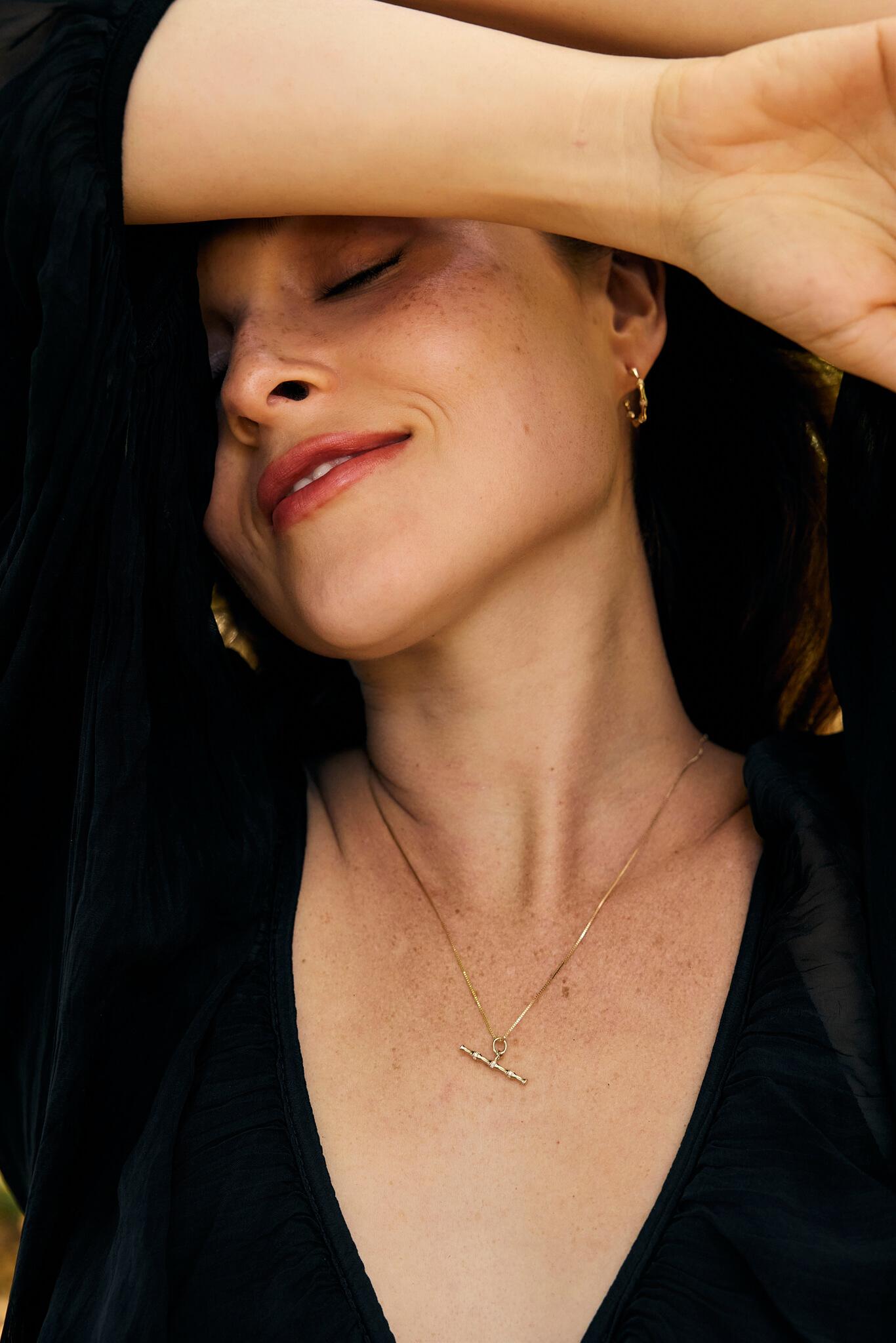 Taille ronde Collier à barrettes en bambou et diamants en vente