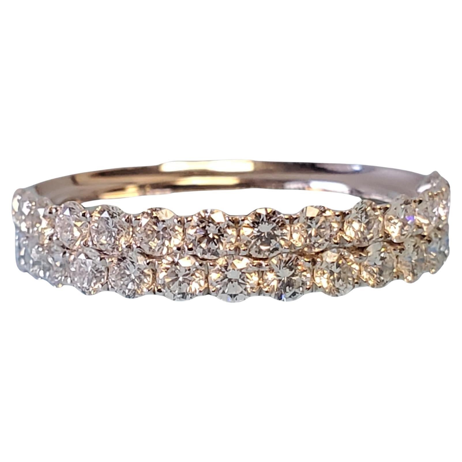 Diamantband 1,20tcw 18k Weißgold Weiß VS Diamanten Neu Close Out Ring im Angebot