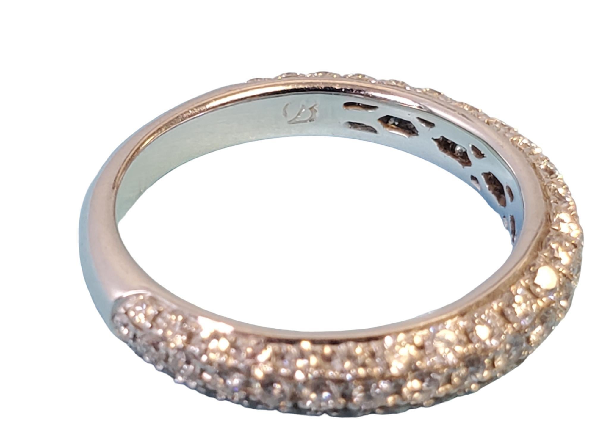 Diamond Band 18k White Gold 1.06tcw White VS Diamonds 2/3 Around In Excellent Condition For Sale In Overland Park, KS