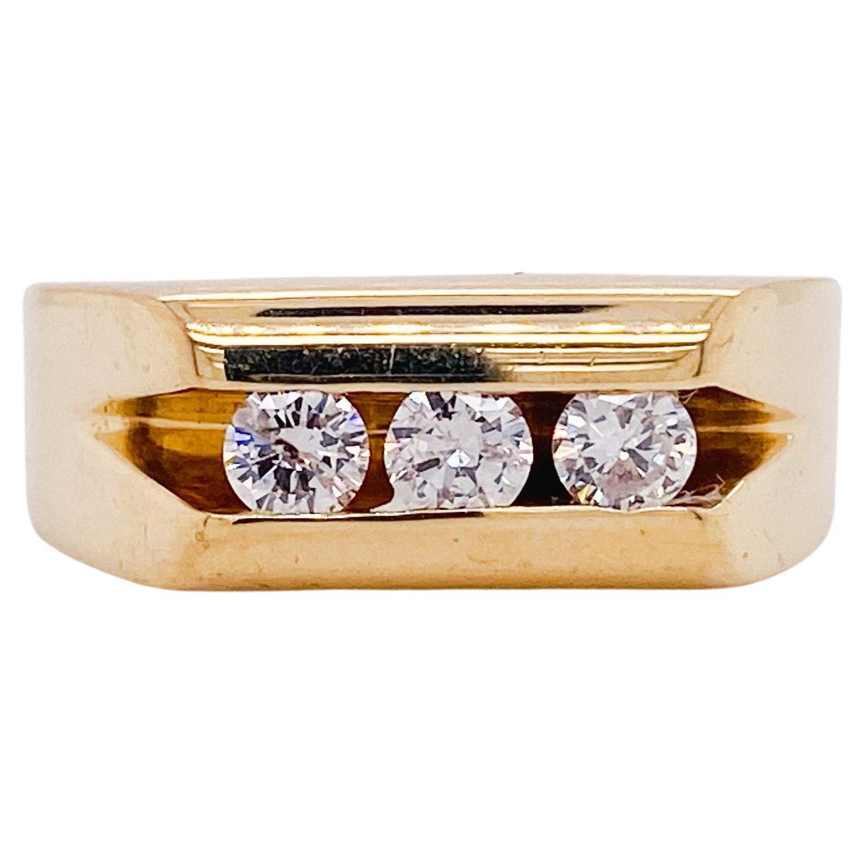 Diamantring aus 14 Karat Gelbgold mit .50 Karat F Farbe 1/2 Karat passenden Diamanten