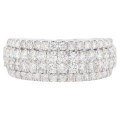 Diamond Band Cluster Ring 1.27 Carats 18K White Gold