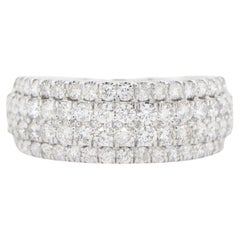 Diamond Band Cluster Ring 1.27 Carats 18K White Gold