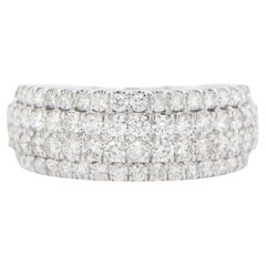 Diamond Band Cluster Ring 1.27 Carats 18K White Gold