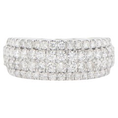 Diamond Band Cluster Ring 1.27 Carats 18K White Gold