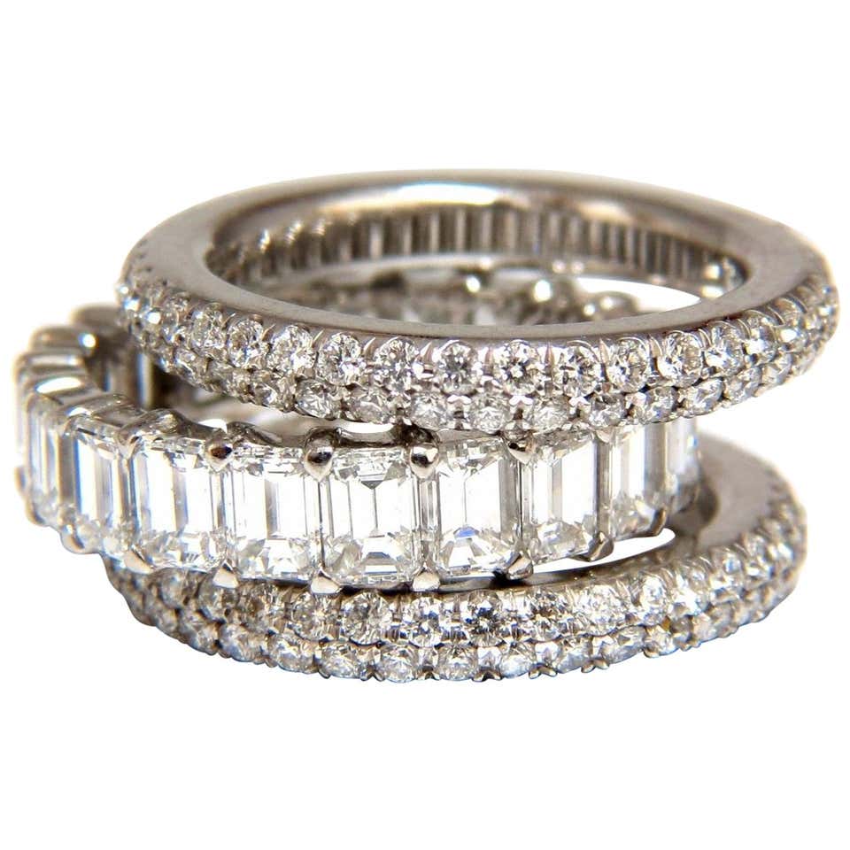 10.50ct Three Stackable Diamond Bands Platinum and 14 Karat at 1stDibs ...