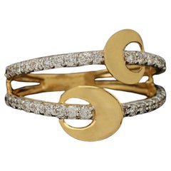 Bague de fiançailles en or massif 14k faite à la main Bijoux en diamants fins