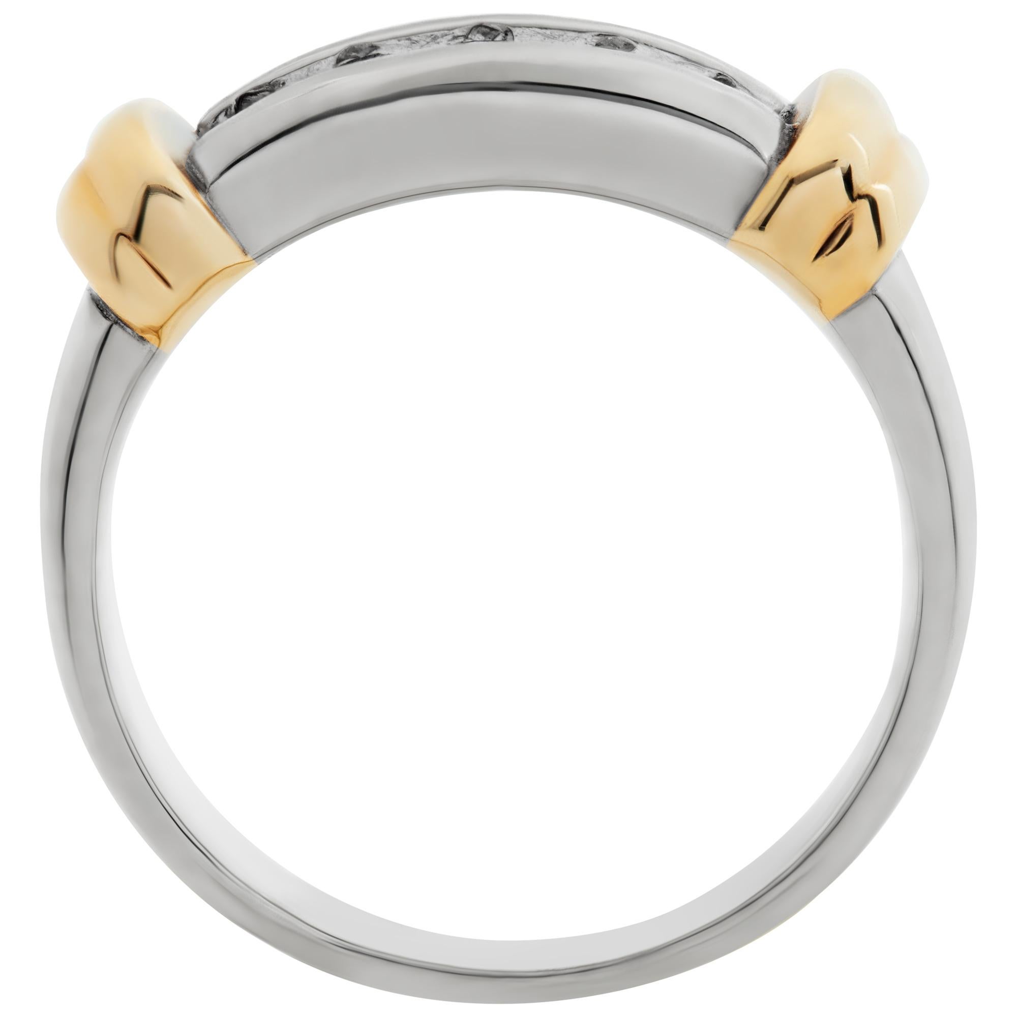 Women's Diamond Band in 18k White and Yellow Gold For Sale
