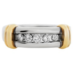 Diamond Band in 18k White and Yellow Gold