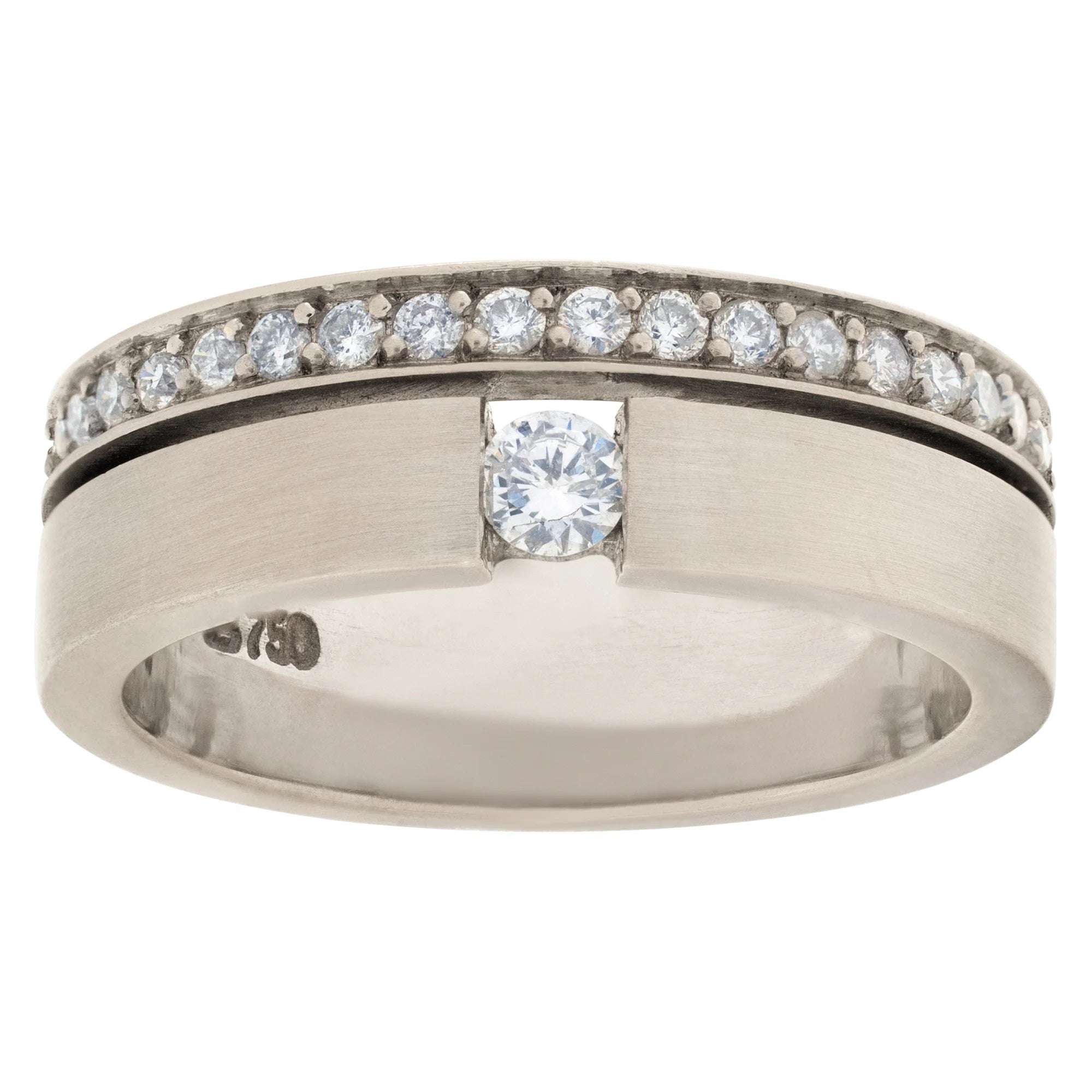 Diamond Band in 18k White Gold, 0.50 Carats in Diamonds