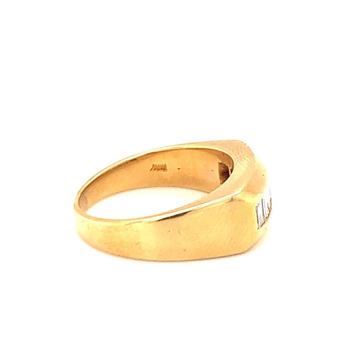 Men's Diamond Band in 18k Yellow Gold, circa 1970s For Sale